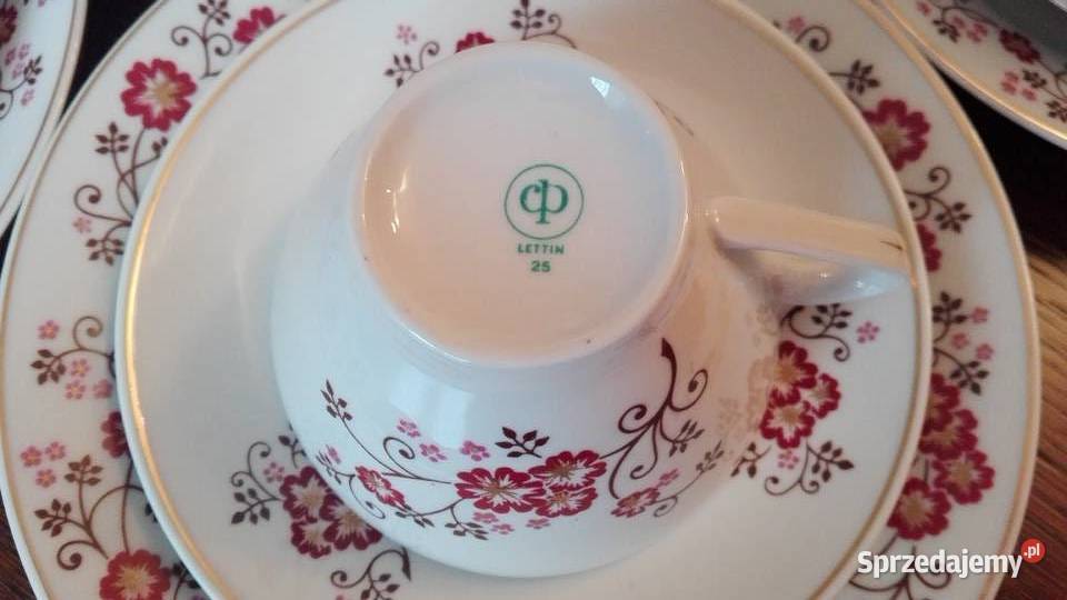 Serwis kawowy deserowy 6osób porcelana LETTIN Białystok