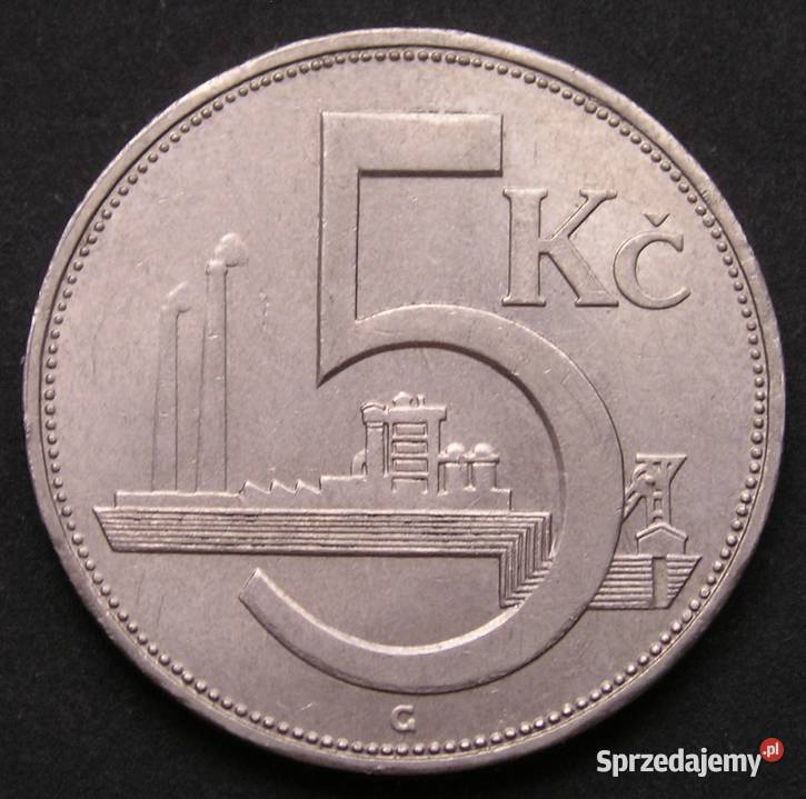 CZECHOSŁOWACJA 5 KORON 1938 Numizmatyka Łódź