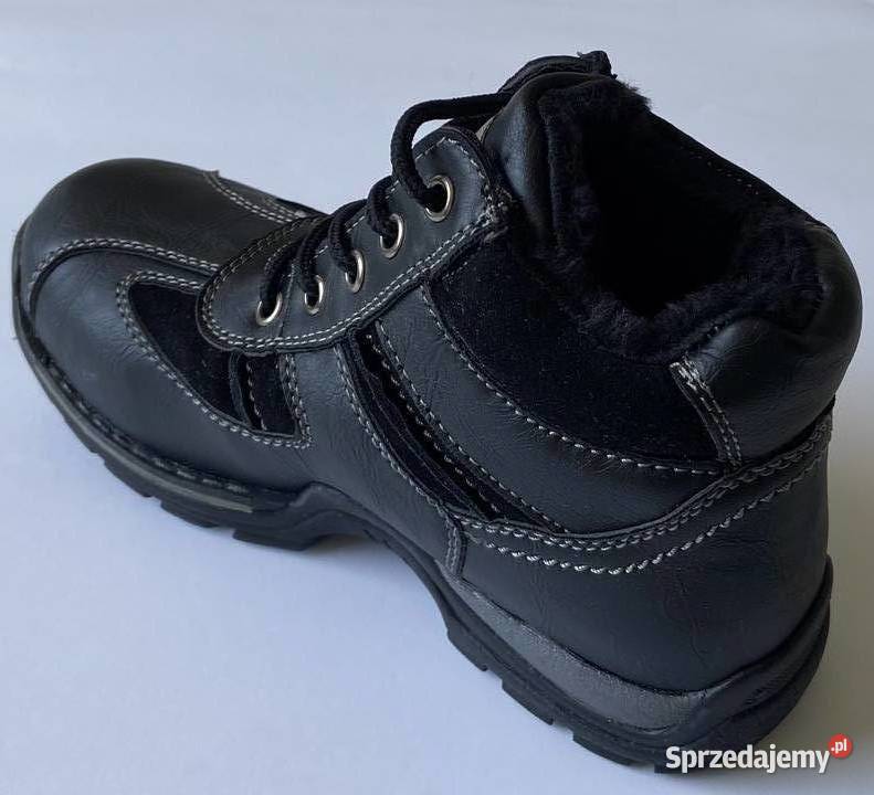 Czarne młodzieżowe ocieplane buty rozmiar 36