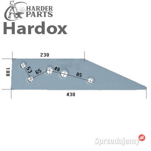 Płoza krótka HARDOX 110211L części do pługa nieuszkodzony Suwałki