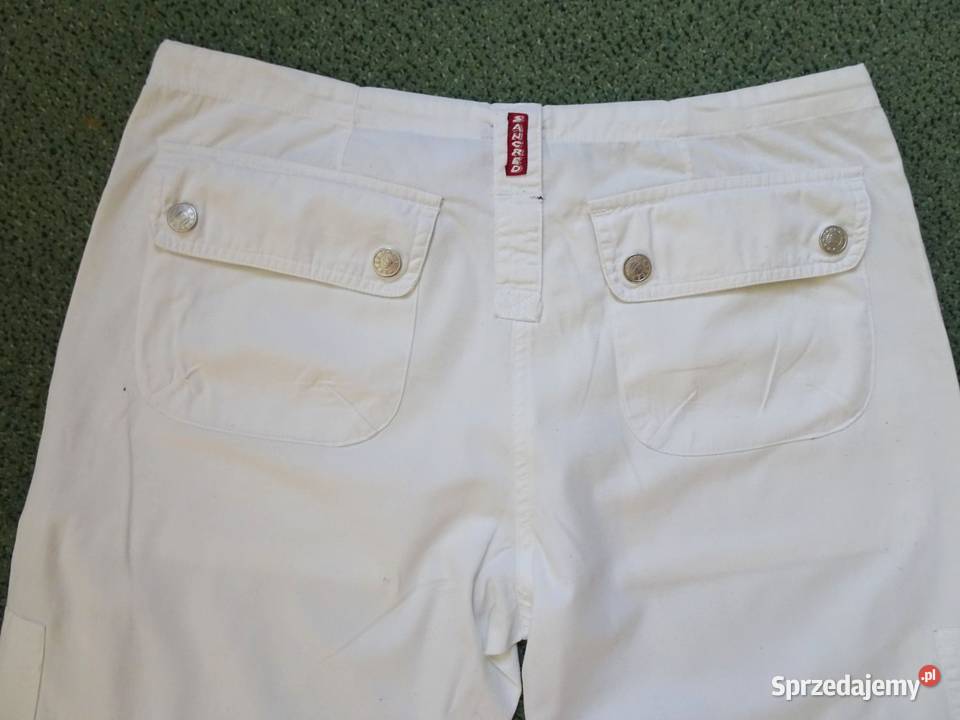 Białe spodnie bojówki cargo SANCTED 36 38 Do łydki Nowy Sącz