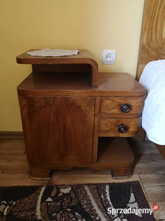 Szafki nocne lata 60 Vintage MidCentury orzech 2 36cm Zabrze sprzedam