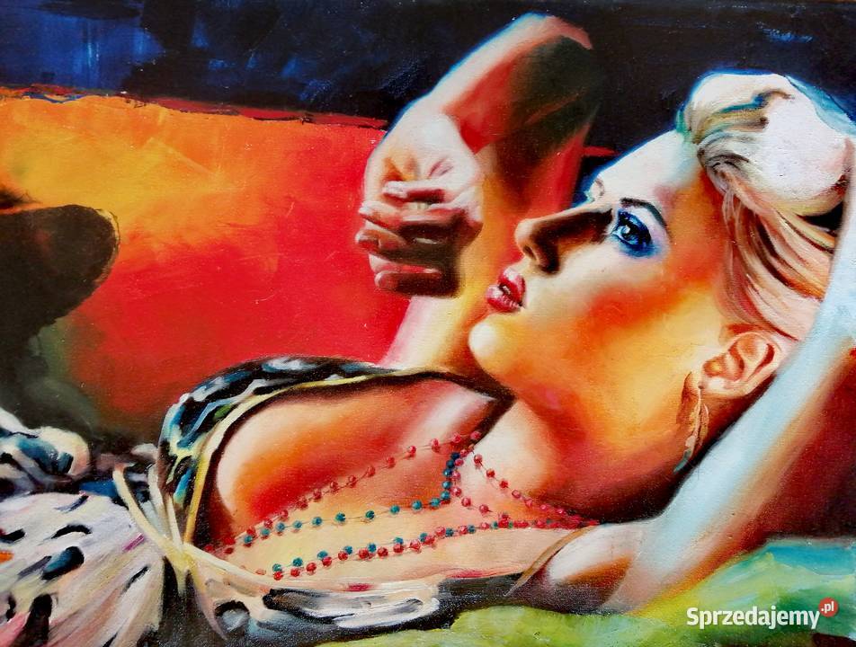 Obraz olejny Kobieta kot Łódź