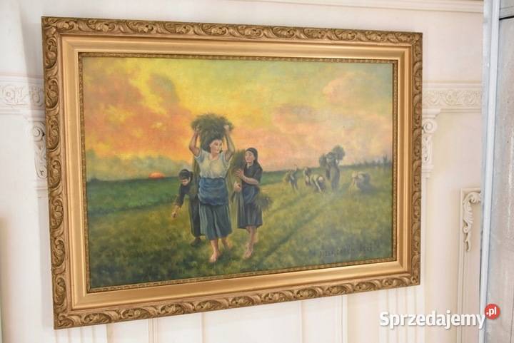 Józef Chełmoński Pejzaż Polskiej Wsi Żniwa Obrazki i obrazy Obrazki i obrazy