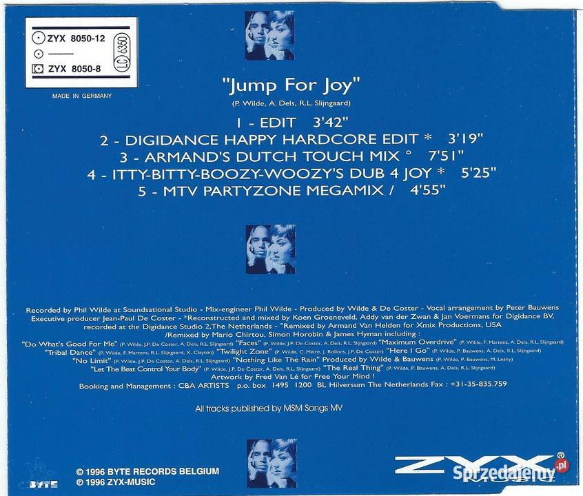 Maxi CD 2 Unlimited Jump For Joy 1996 ZYX 1 płyta Brwinów sprzedam