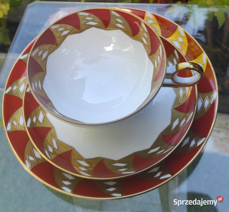 Wallendorf Goldrelief ANTYK zestaw śniadaniowy łódzkie Pabianice