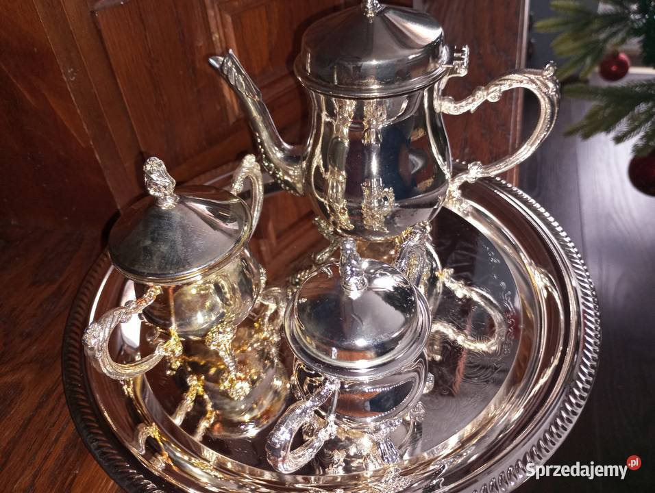 Posrebrzany mini zestaw do kawy herbaty Biłgoraj