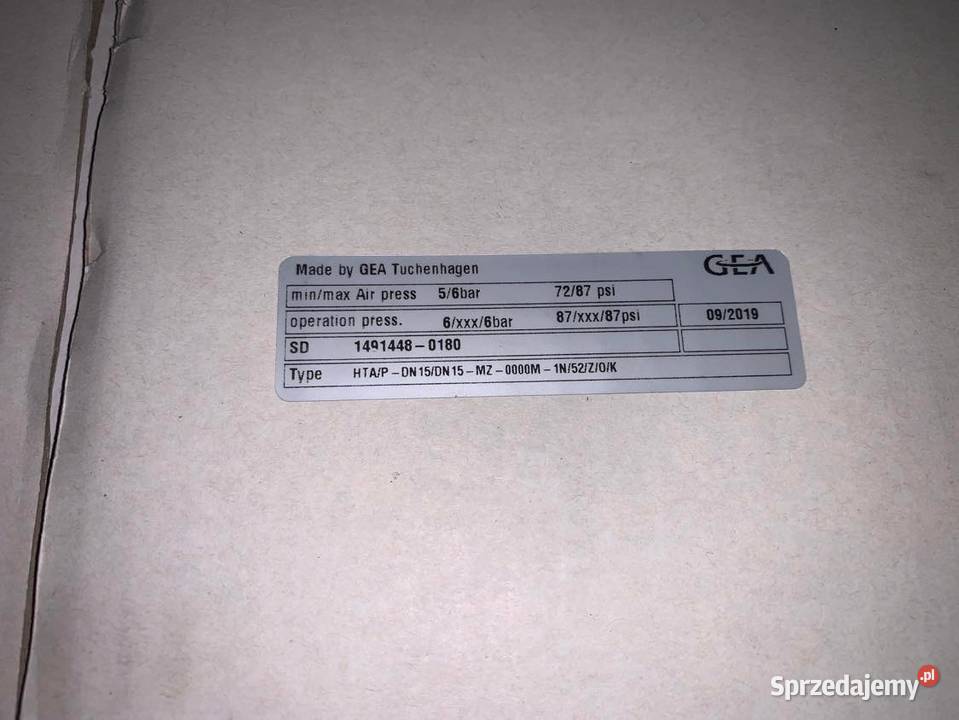 GEA 3WAY STERILE VALVE TYPE HTA P DN15 DN15 MZ Warszawa