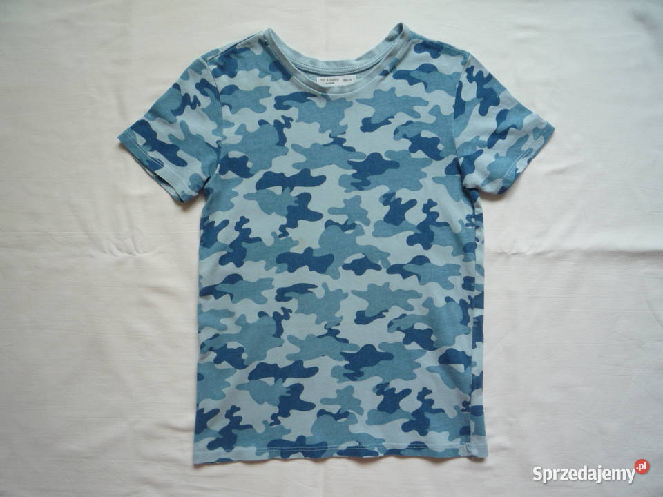 Sinsay 116122 Koszulka Niebieskie wzorki moro Szczecin