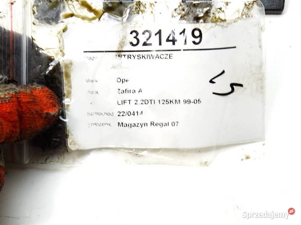 WTRYSKIWACZE OPEL ZAFIRA A Y22DTR 22 125 9905 osobowe Wtryskiwacze