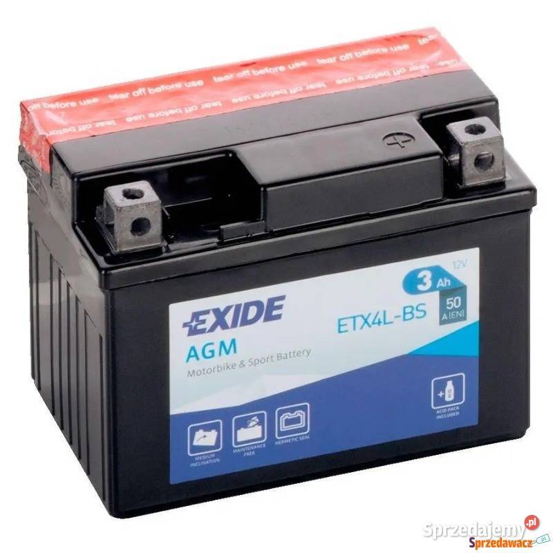 Akumulator motocyklowy 3Ah 50A Exide ETX4LBS Białystok sprzedam