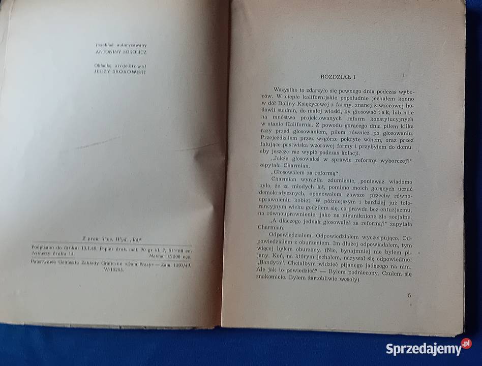 Jack London John Barleycorn Wielkopolska Antykwariat wielkopolskie Koźminek