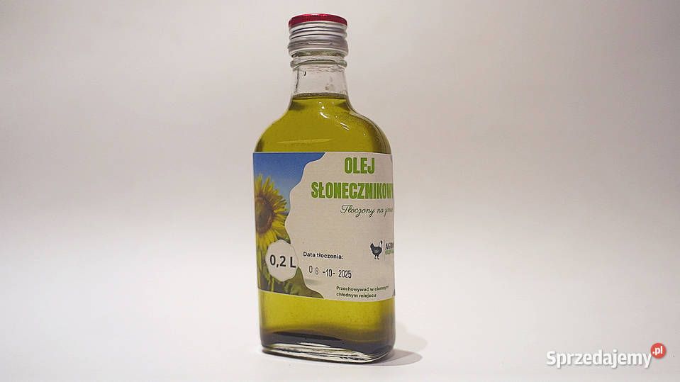 Olej słonecznikowy 500 ml świeżo tłoczony domowy Wojsławice