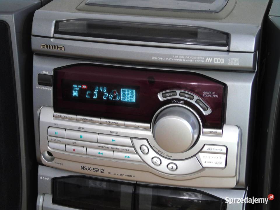 Japońska wieża Aiwa kolumny Radio CD AUX mocna Jasło