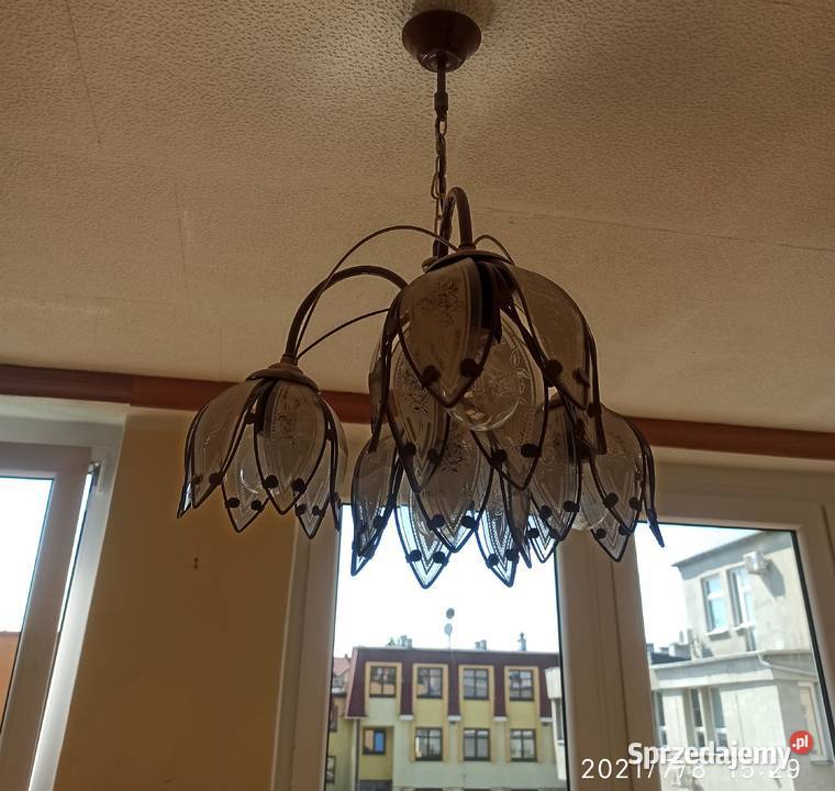 Żyrandol czteroramienny kwiaty stan idealny Radzyń Podlaski