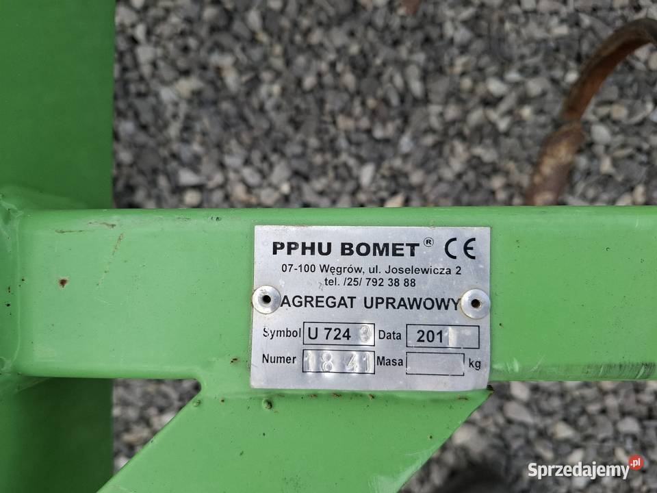 Agregat Uprawowy 210m Bomet z wałkiem Rolnictwo Radom