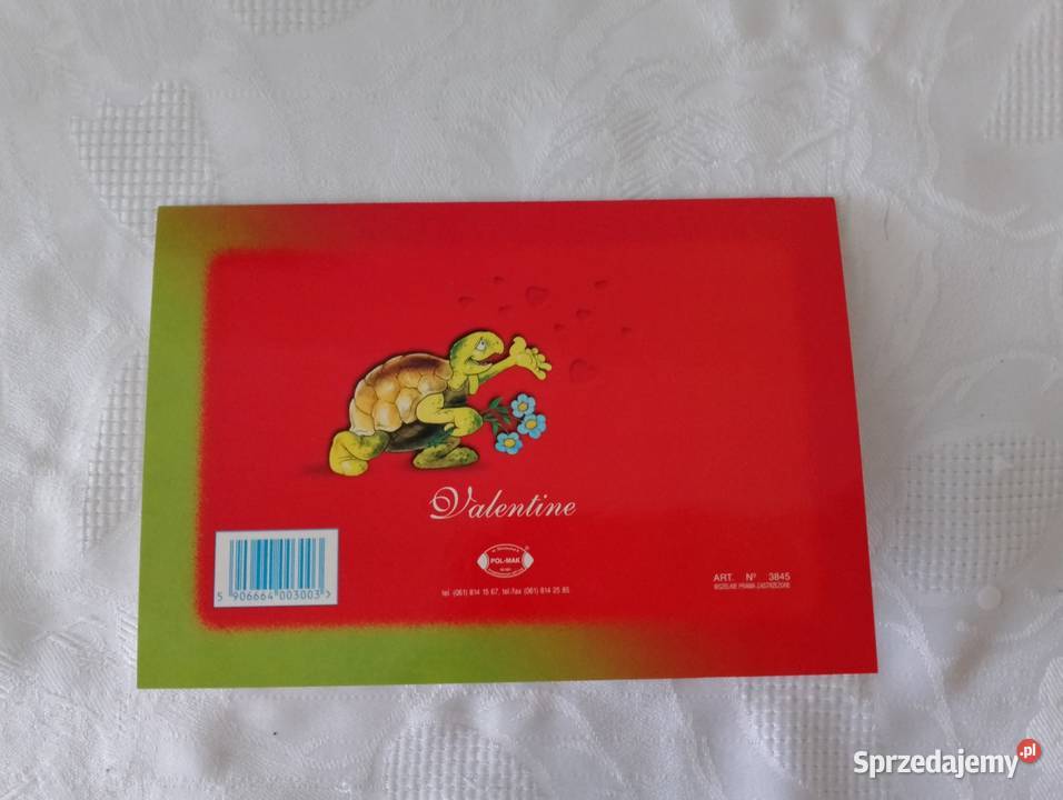 Kartka walentynkowa na WALENTYNKI składana z Walentynki Oborniki