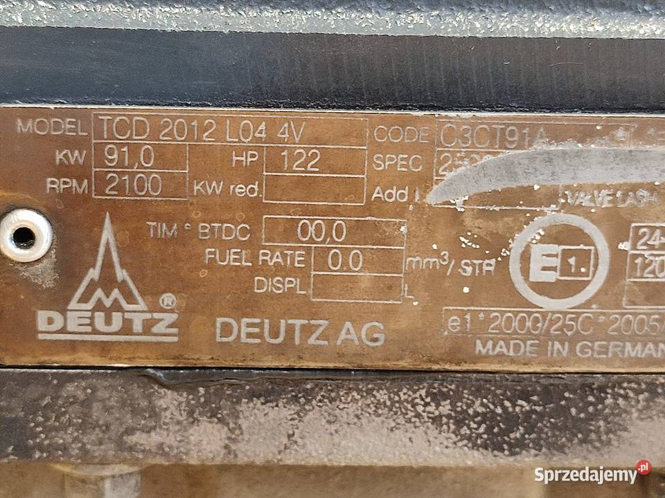 DEUTZ TCD 2012 LO4 4V FENDT 720 VARIO Wilkowo sprzedam