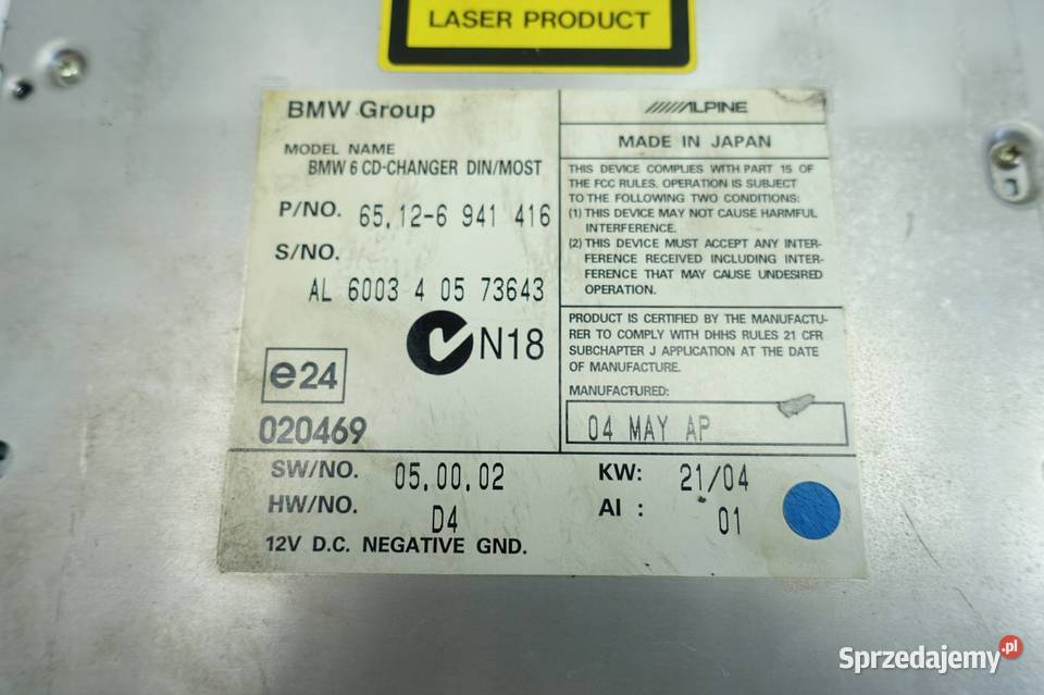 BMW E60 E61 ZMIENIRKA CD Alpine 6941416 Rudka