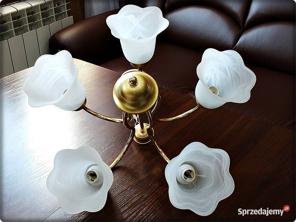 Lampa wisząca Złoty Żyrandol 5 ramienny 8090 Lampy wiszące Żary