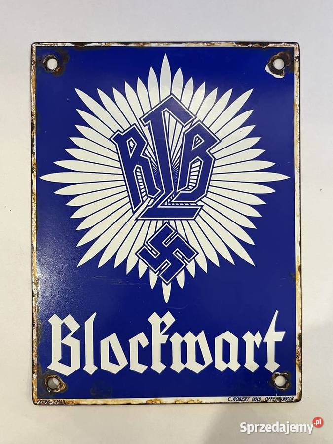 Niemiecka tablica szyld emaliowany NSDAP Stopień Militaria sprzedam
