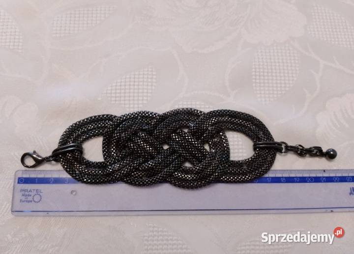 BRANSOLETKA metalowa pleciona szeroka regulowana Oborniki