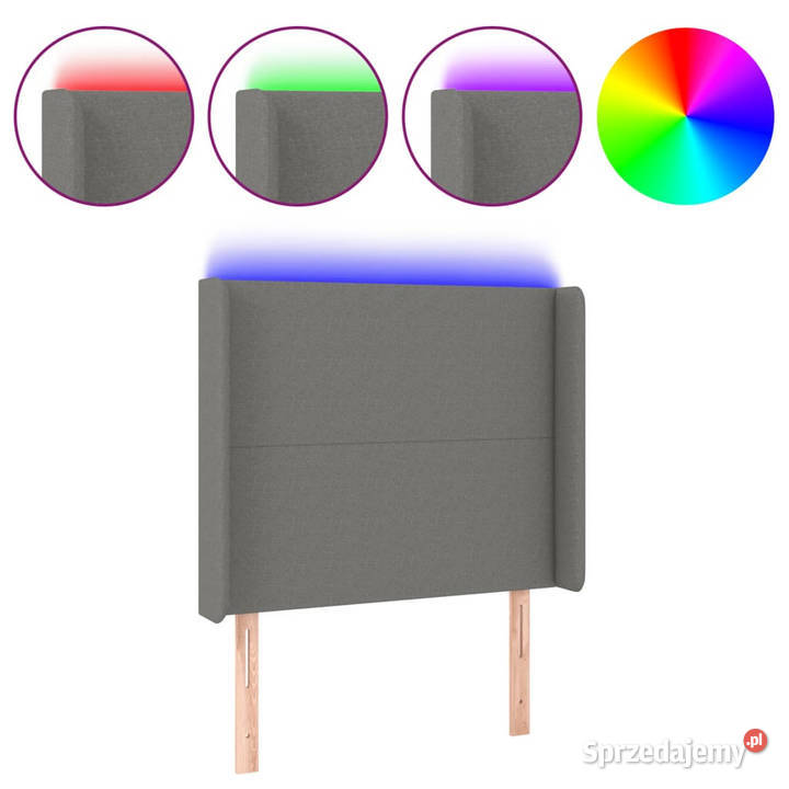 Zagłówek do łóżka z LED czarny 103x16x118128 mazowieckie Warszawa