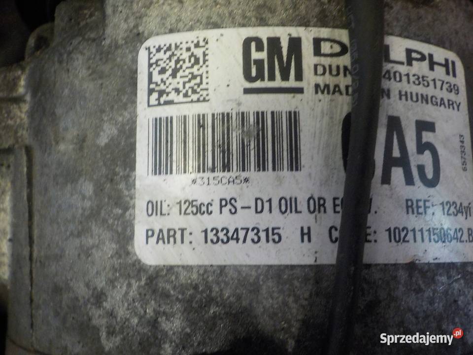 INSIGNIA ASTRA ZAFIRA 20 CDTI 12r A20DTH osobowe Kompresory klimatyzacji Suków