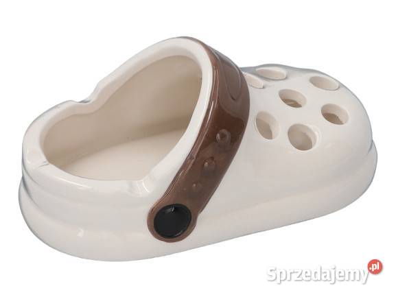 Kremowa Popielniczka z Brązowym Paskiem w Ostrowy nad Okszą