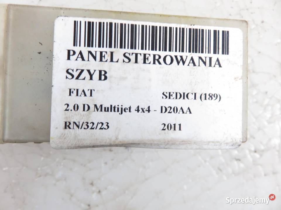 PANEL SZYB FIAT SEDICI 189 Panele sterowania, przełączniki
