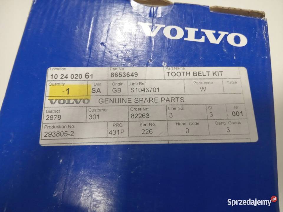 PASEK ROZRZĄDU VOLVO C30 C70 S40 S80 V50 V70 III Nowy Tomyśl