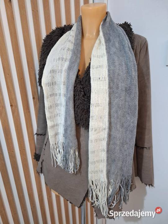 Szalo komin biało szary Dla kobiet Braniewo