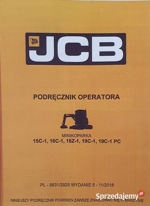 Instrukcja obsługi DTR JCB 15C1 16C1 18Z1 19C1 Rok wydania 2018 Kielce