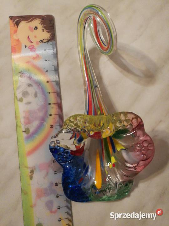 Szklany kolorowy kwiat leżący dekoracja Porcelana i szkło Choszczno