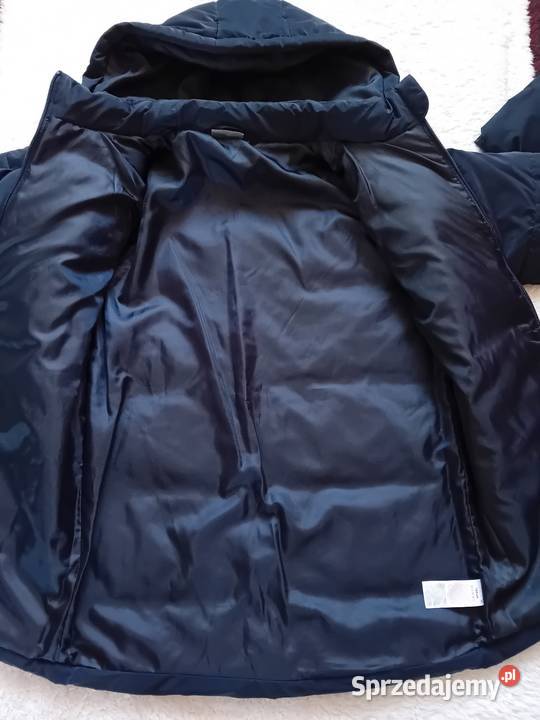 Ciepła puchowa kurtka z kapturem Warszawa sprzedam