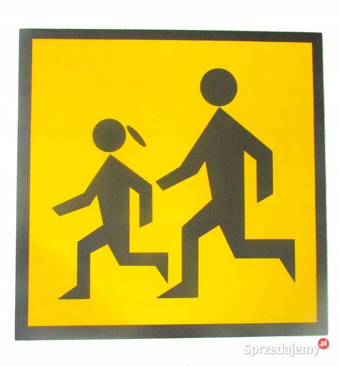 Tablica UWAGA DZIECI 30x30 magnes ODBLASK tył Kobierno