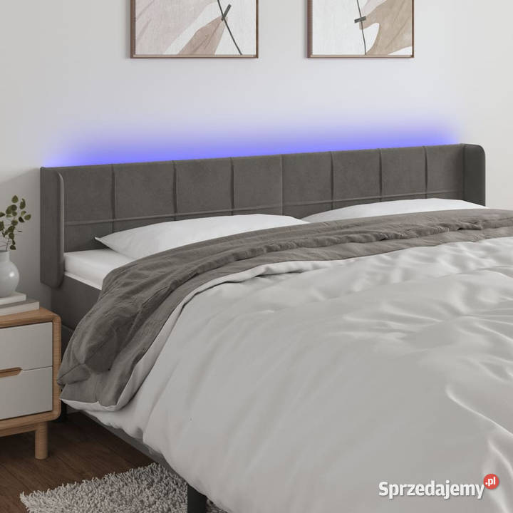 Zagłówek do łóżka z LED ciemnoszary 163x16x7888 Dom i Ogród Warszawa sprzedam
