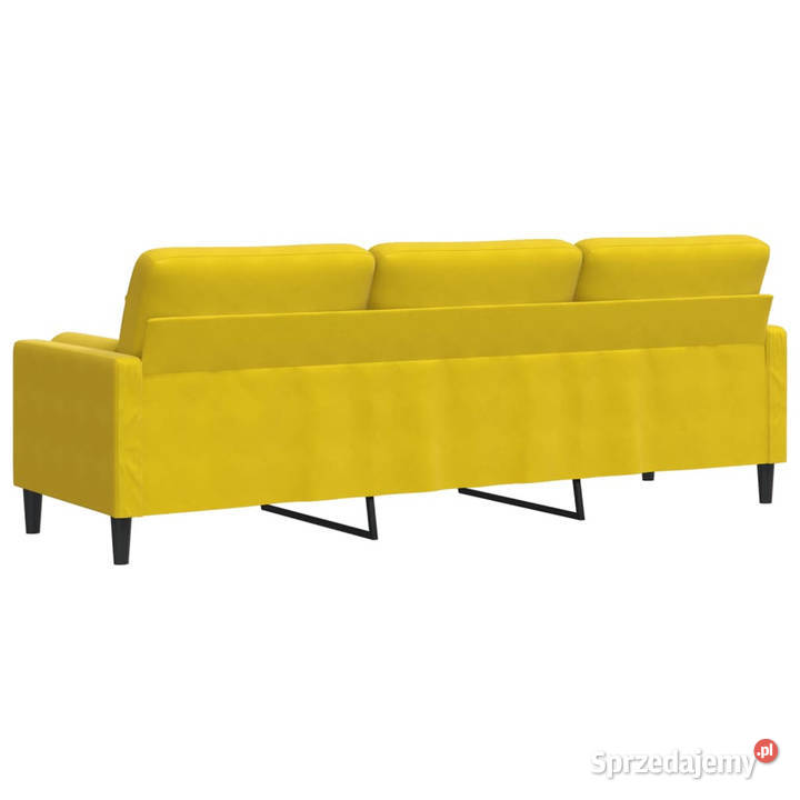 3osobowa sofa z poduszkami żółta 210 aksamit Warszawa