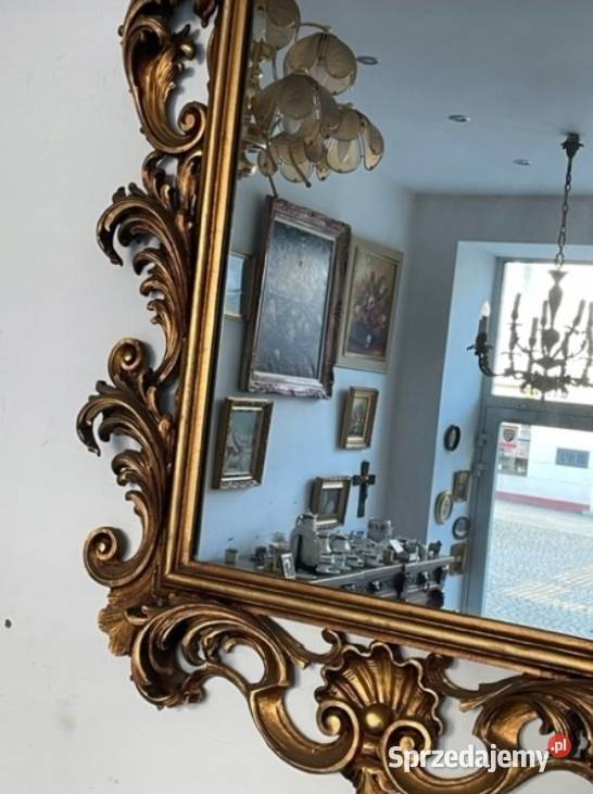 Lustro w Drewnianej Złotej Rzeźbionej Ramie Radom sprzedam