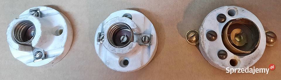 Oprawki oprawy porcelanowe E 27 E 14 z PRL Ostrów Wielkopolski