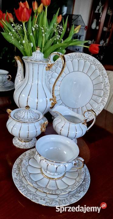 MiśniaMeissen XForm serwis kawowy 6osób z dużym Nałęczów