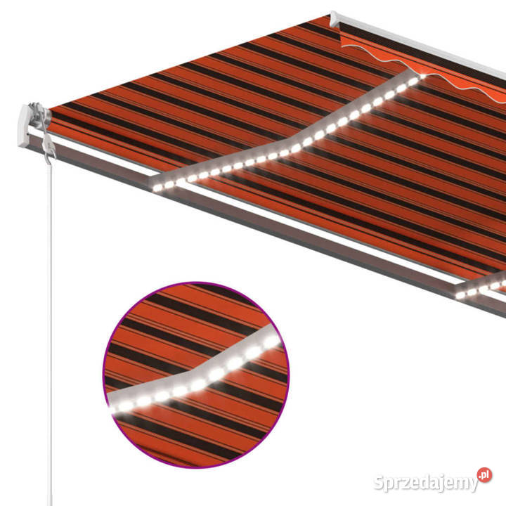 Ręcznie zwijana markiza z LED 4x3 m mazowieckie Warszawa
