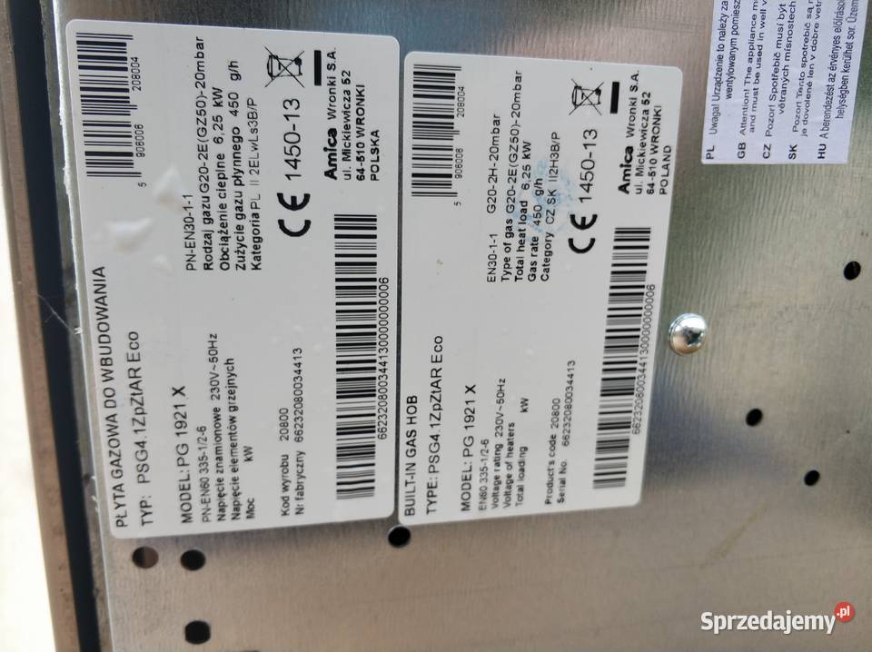 Płyta gazowa Amica lubelskie Bychawa