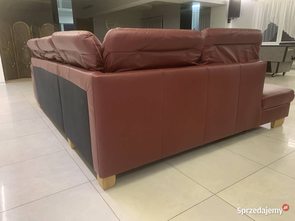 DUŻY NIEMIECKI NAROŻNIK SKÓRA NATURALNA 280240 Kalety