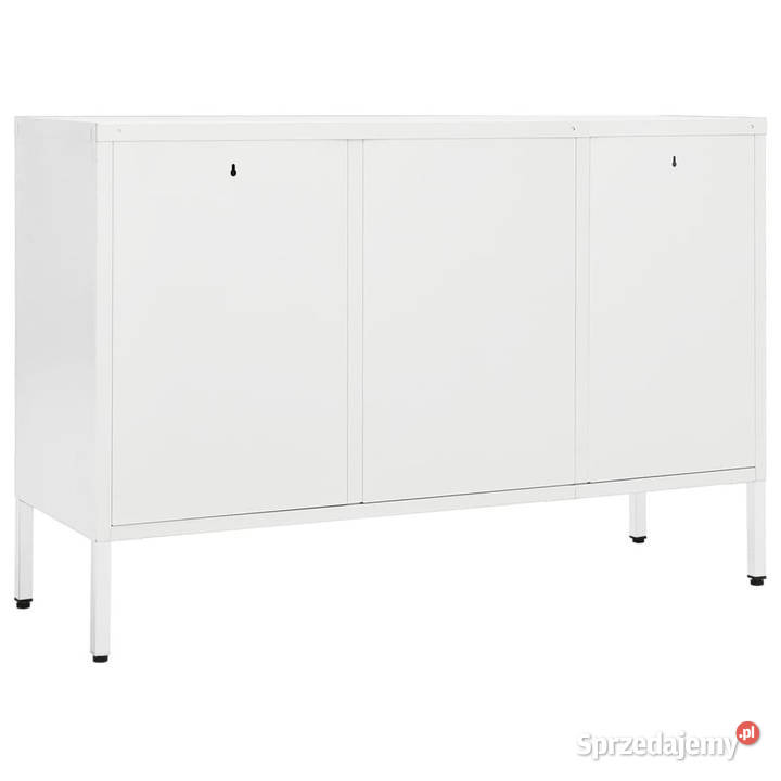 Komoda biała 105x35x70 stal i szkło hartowane Warszawa