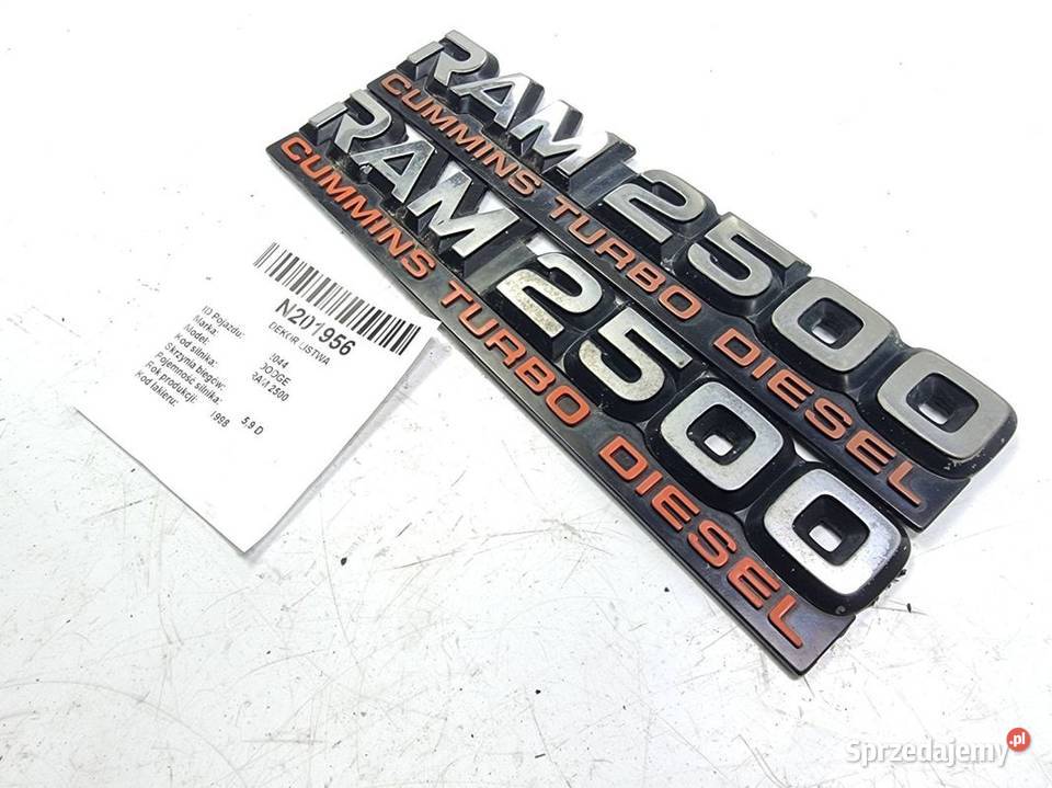 DEKOR LISTWA DODGE RAM 2500 CUMMINNS DRZWI Pozostałe Lipno