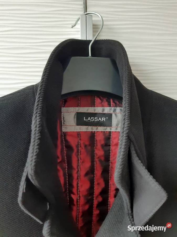 LASSAR Czarny wełniany płaszcz z grubego flauszu Jesionka Kurtki i płaszcze mazowieckie