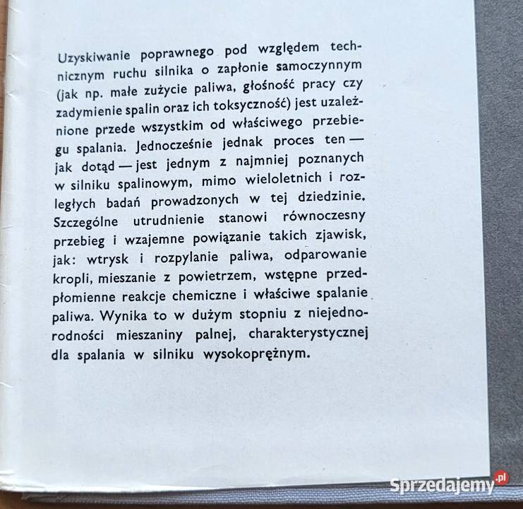 Wtrysk i spalanie paliwa w silnikach Włodawa sprzedam