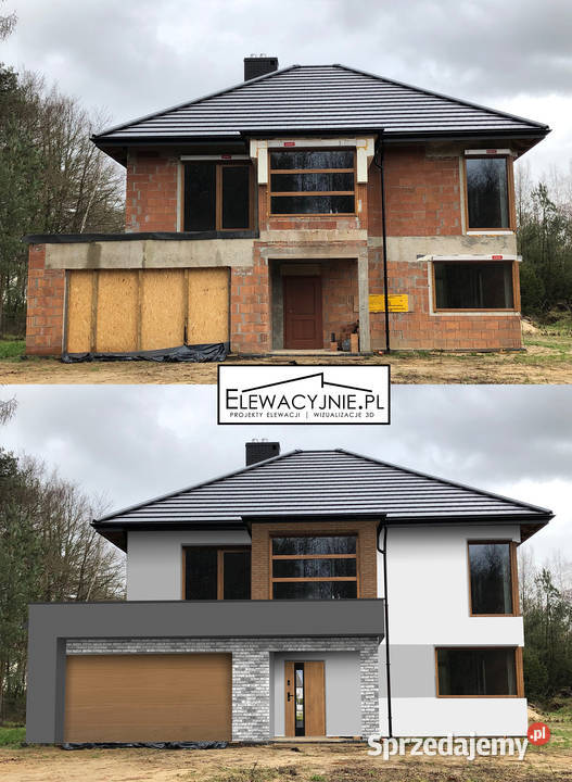 Projekt elewacji w formie wizualizacji na Usługi dla domu Kraków