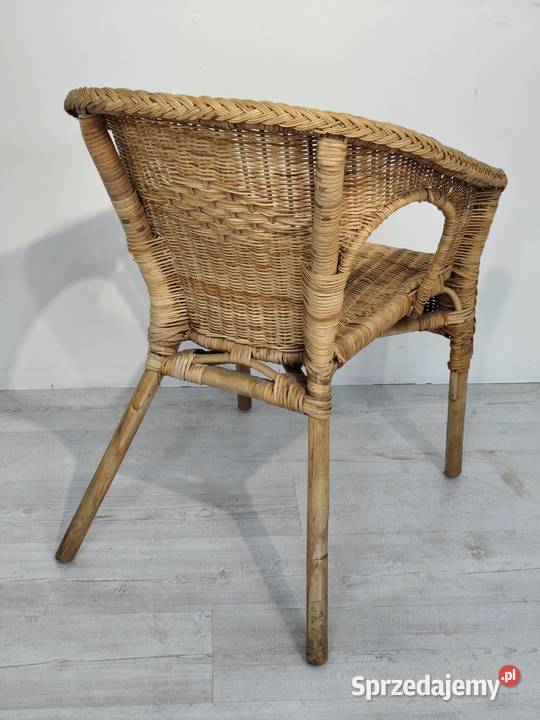 Krzesło rattanowe Ikea Agen klasyk w stylu boho Poddębice